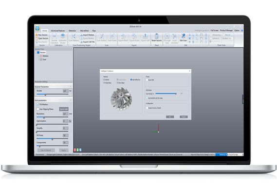 Parlak ve siyah y&uuml;zey taraması i&ccedil;in 3D Yazılım