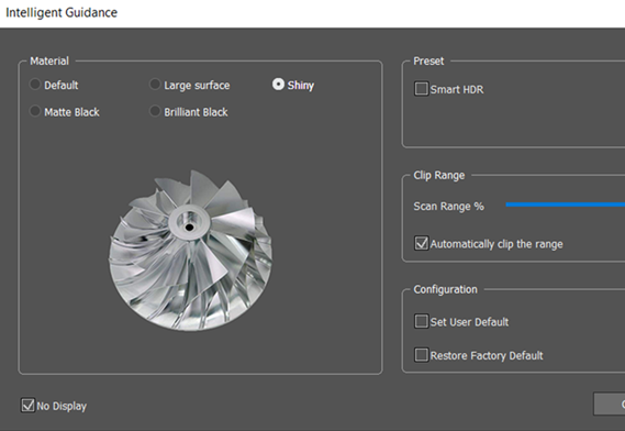 Siyah ve parlak kısım i&ccedil;in akıllı kılavuzlu 3D Tarama Sistemi